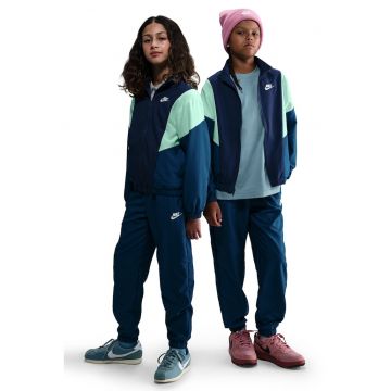 Trening cu fermoar Sportswear - Albastru inchis/Verde pal