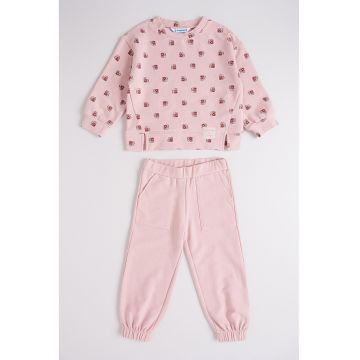 Trening cu imprimeu floral - Alb/Kaki/Roz prafuit