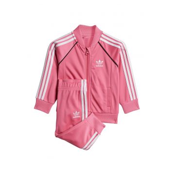 Trening cu imprimeu logo si talie elastica - Alb/Roz deschis