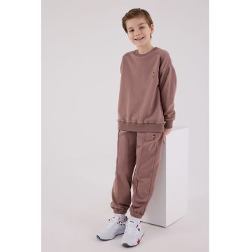 Trening cu maneci cazute si terminatii elastice - Rosu stins