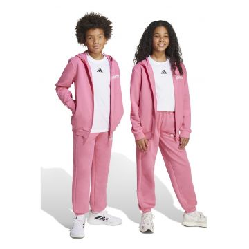 Trening din amestec de bumbac cu imprimeu logo - Roz