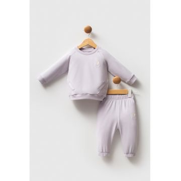 Trening din amestec de bumbac cu logo - Lila