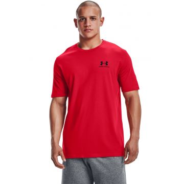 Tricou cu decolteu rotund - pentru fitness Sportstyle - Rosu/Negru