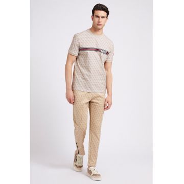 Tricou cu imprimeu logo - pentru fitness - Rosu/Maro nisip/Maro camel