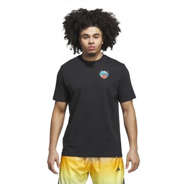 Tricou regular fit din bumbac pentru baschet - Negru