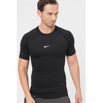 Tricou slim fit cu maneci raglan si tehnologie Dri-FIT pentru antrenament Pro - Negru