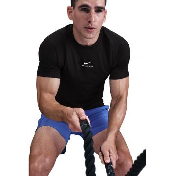 Tricou slim fit cu tehnologie Dri-Fit pentru fitness - Alb/Negru