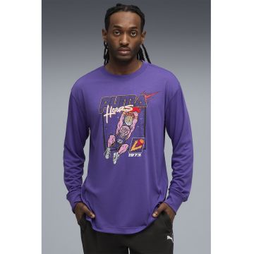 Bluza cu imprimeu grafic pentru baschet Hoopstel - Negru/Ametist