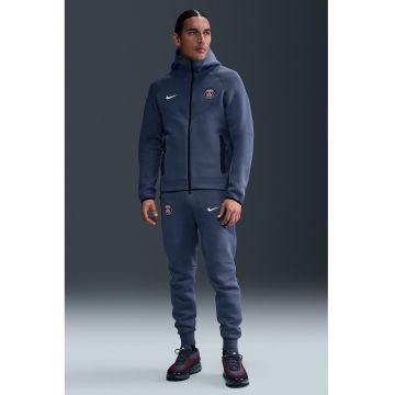 Hanorac cu buzunare si fermoar - pentru fotbal Paris Saint-Germain Tech - Albastru prafuit