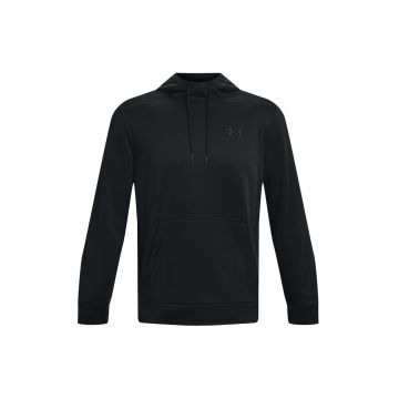 Hanorac din fleece cu logo pentru fitness - Negru