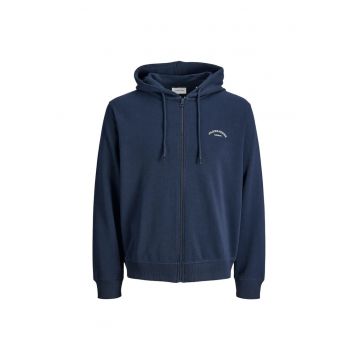 Hanorac JACK &JONES College Logo Zip Hood PLS 53491 - Albastru inchis