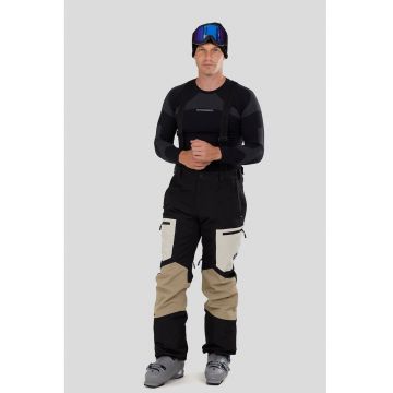 Pantaloni cu model colorblock pentru ski Nexara 3L - Negru/Bej deschis