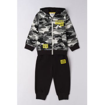 Set de hanorac de bumbac si pantaloni de trening - 2 piese - Alb/Bleumarin