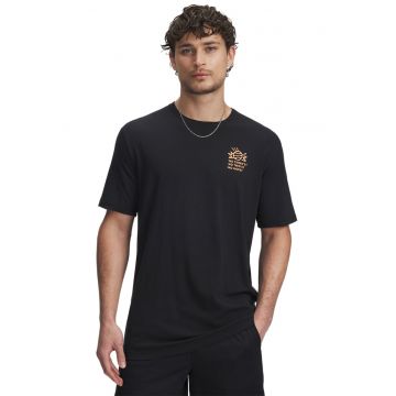 Tricou din amestec de bumbac cu imprimeu pentru baschet - Negru