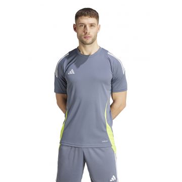 Tricou slim fit pentru fotbal TIRO24 - Gri carbune
