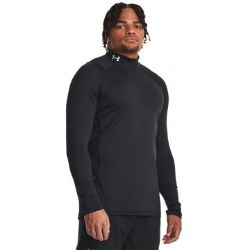 Bluza slim fit cu guler scurt pentru fitness - Negru