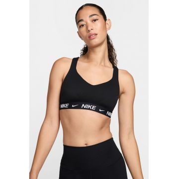 Bustiera cu tehnologie Dri-FIT si sustinere ridicata pentru fitness Indy - Negru/Negru stins
