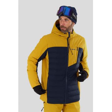 Geaca cu aspect contrastant pentru ski Fairfield - Galben sofran/Bleumarin