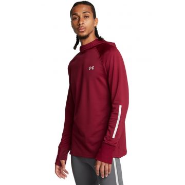 Hanorac cu slituri pentru degetele mari pentru alergare Launch Elite Cold - Rosu inchis