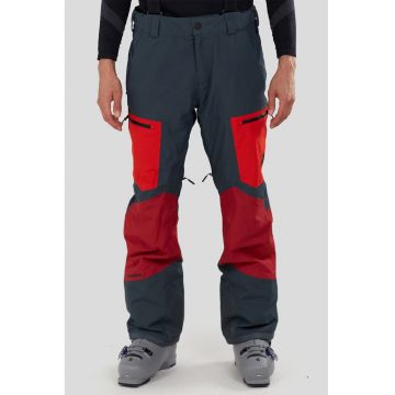 Pantaloni cu model colorblock pentru ski Nexara 3L - Albastru ultramarin/Rosu inchis