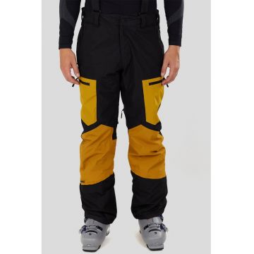 Pantaloni cu model colorblock pentru ski Nexara 3L - Negru/Galben sofran
