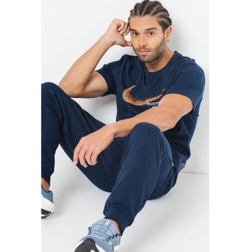 Pantaloni de trening din amestec de bumbac - pentru fotbal - Alb/Bleumarin