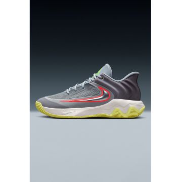 Pantofi Giannis Immortality 4 cu logo contrastant - pentru baschet - Galben sofran/Portocaliu mandarina/Gri inchis