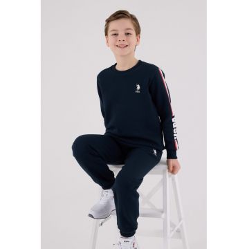 Set de bluza de trening si pantaloni de trening din amestec de bumbac - Rosu/Alb optic/Bleumarin