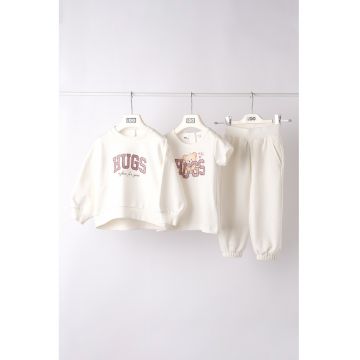 Set de imbracaminte - 3 piese - Alb/Roz