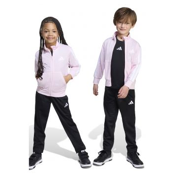 Trening cu model in doua nuante si fermoar - Alb/Negru/Roz pal