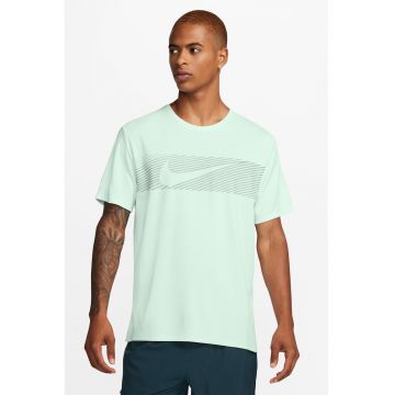 Tricou cu detalii fosforescente pentru alergare Miler Flash - Verde pal