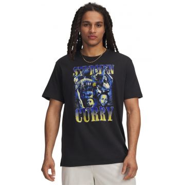 Tricou cu imprimeu - pentru baschet Curry - Albastru pastel/Negru/Galben pal