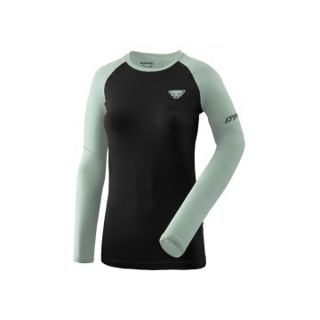 Bluza alergare dama  Alpine Pro - Negru/Verde menta