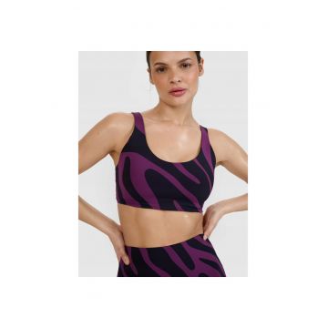 Bustiera sport  pentru yoga - suport mediu - sintetic - mov/negru - Negru/Mov