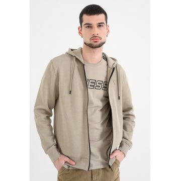 Hanorac cu fermoar. pentru fitness - Verde sparanghel