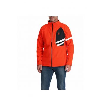 Hanorac schi barbati  Wengen Bandit - portocaliu/negru - XL - cu fermoar central si buzunare