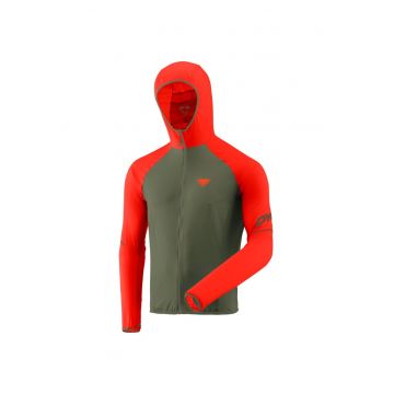 Jacheta alergare barbati  Alpine Wind - Coral/Kaki