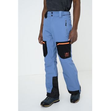 Pantaloni cu talie inalta pentru snowboarding - Negru/Albastru prafuit