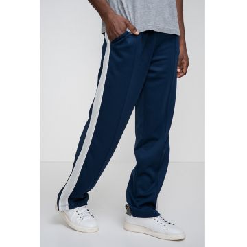 Pantaloni de trening cu snururi - pentru fitness - Albastru inchis/Gri cenusiu