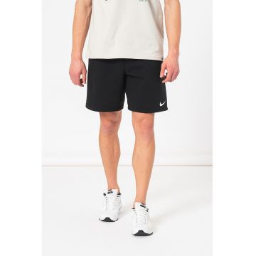 Pantaloni scurti cu buzunare laterale si logo pentru fotbal - Negru