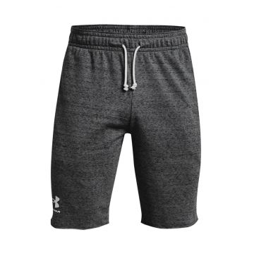 Pantaloni scurti din material terry - pentru fitness Rival - Alb/Gri inchis melange