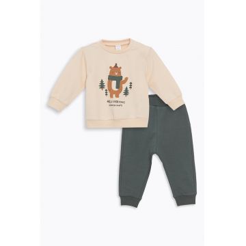 Set de pantaloni de trening si bluza de trening - Gri/Bej deschis