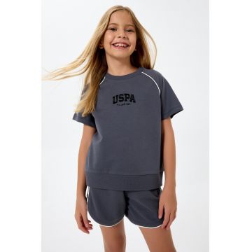 Set de tricou si pantaloni scurti din bumbac - 2 piese - Gri antracit