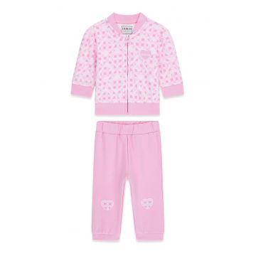 Trening cu imprimeu logo - Roz