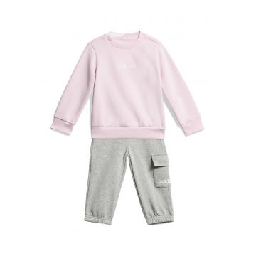 Trening din amestec de bumbac cu buzunar cargo - Roz pastel/Gri melange