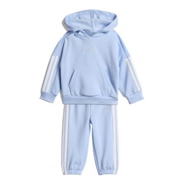 Trening din amestec de bumbac cu gluga - Alb/Albastru pastel