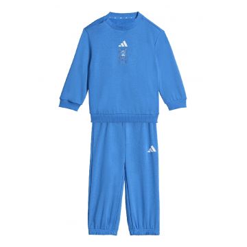 Trening din amestec de bumbac cu imprimeu grafic pe spate - Albastru deschis