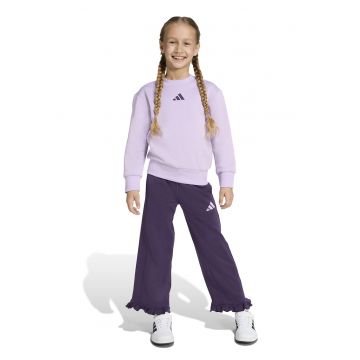 Trening din amestec de bumbac cu terminatie cu volane - Violet deschis/Mov inchis