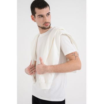 Tricou de bumbac pentru antrenament - Alb/Argintiu