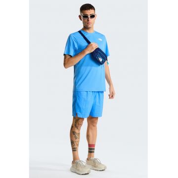 Tricou regular fit cu detaliu logo pentru fitness 24/7 - Albastru glaciar